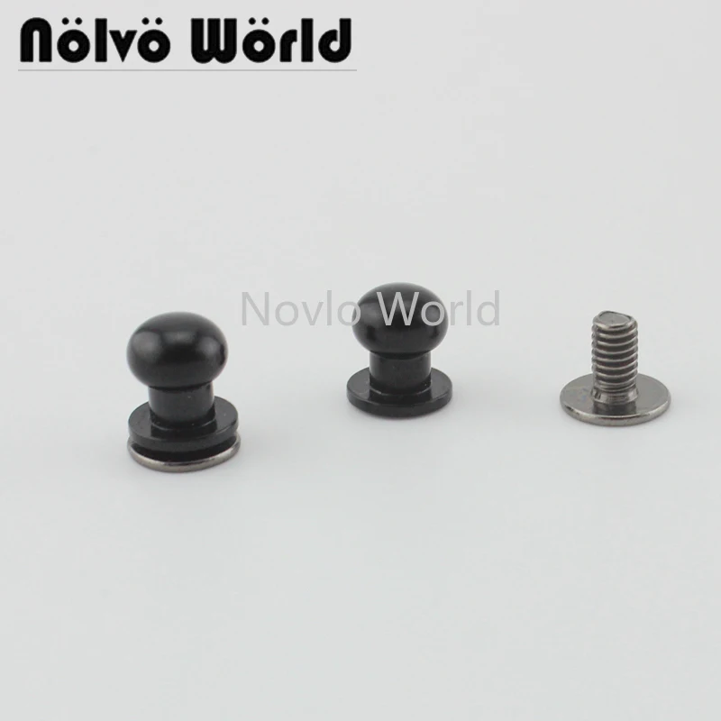 10 pieces test Black color 8mm Screw rivets chicago rivet Studs screw back wallet adjust studs | Багаж и сумки