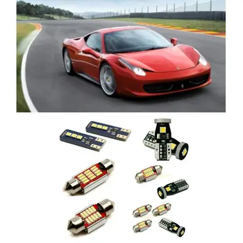 

7x Car Led Interior Lighting For Ferrari Ferrari 458 Coupe Convertible Error Canceling LEDs Front Rear Reading Door Footwell