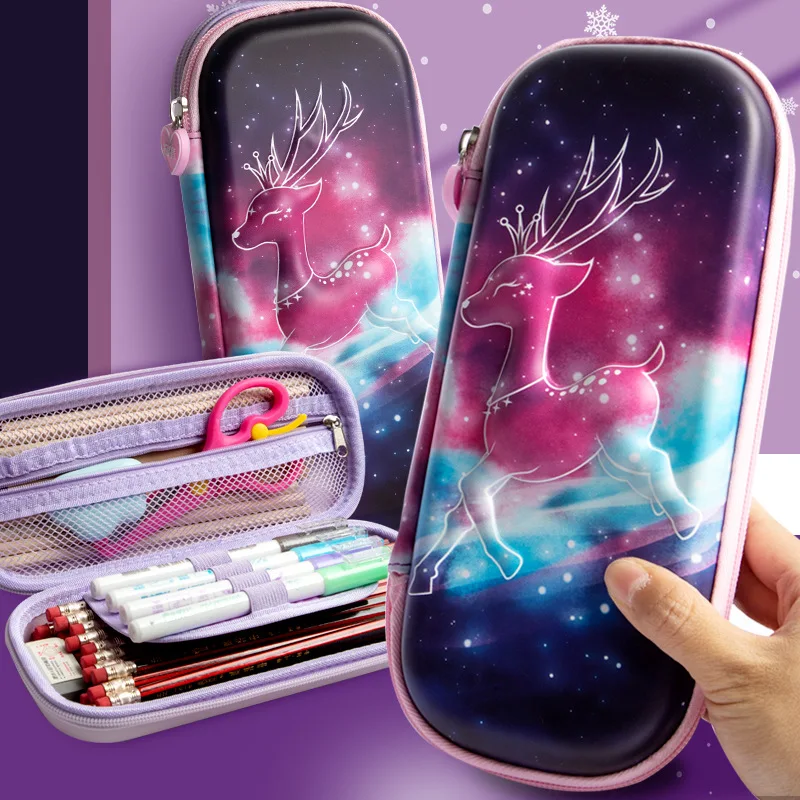 Korean Version Pencil Case Kawaii Animal Pattern Waterproof Material Student Stationery Storage Box Large Capacity Pouch | Канцтовары
