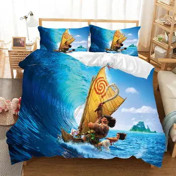 

Disney Cartoon Moana Maui Ocean Bedding Set Queen King Size Bedding Set Children Kids Girls and Boys Duvet Cover Pillow Cases