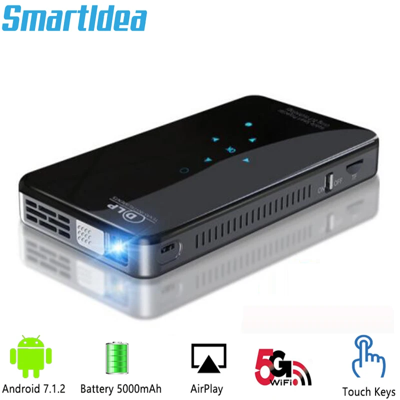 Смартфон SmartIdea X2 на Android 7,1, мини проектор с 200 люмен, Wi Fi, bluetooth, 3 часа работы, сенсорные клавиши, HDMI в 1080P|Проекторы для домашнего кинотеатра| | АлиЭкспресс