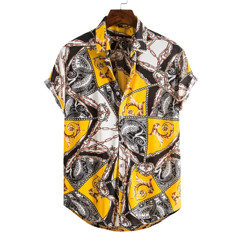 

Camisas florales de manga larga de OtoÃ±o para hombres, camisas estampadas con flores de corte delgado para hombres, camisola