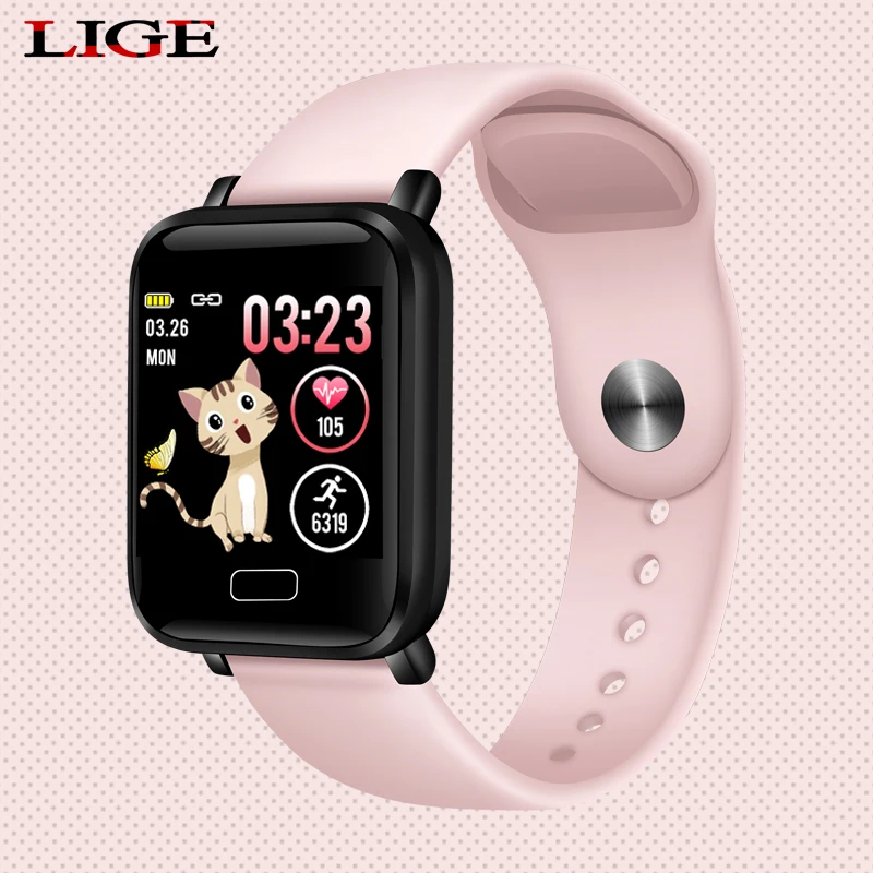 

Woman Smart watches Waterproof Sports For Iphone phone Smartwatch Heart Rate Monitor Blood Pressure Functions For kid and Men