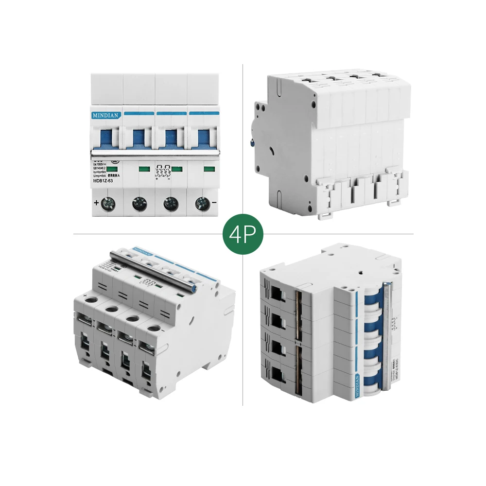 MDB1Z-63 DC500V DC1000V 4P 6A 10A 16A 20A 25A 32A 40A 50A 63A автоматический выключатель постоянного тока PV солнечная выключатель MCB