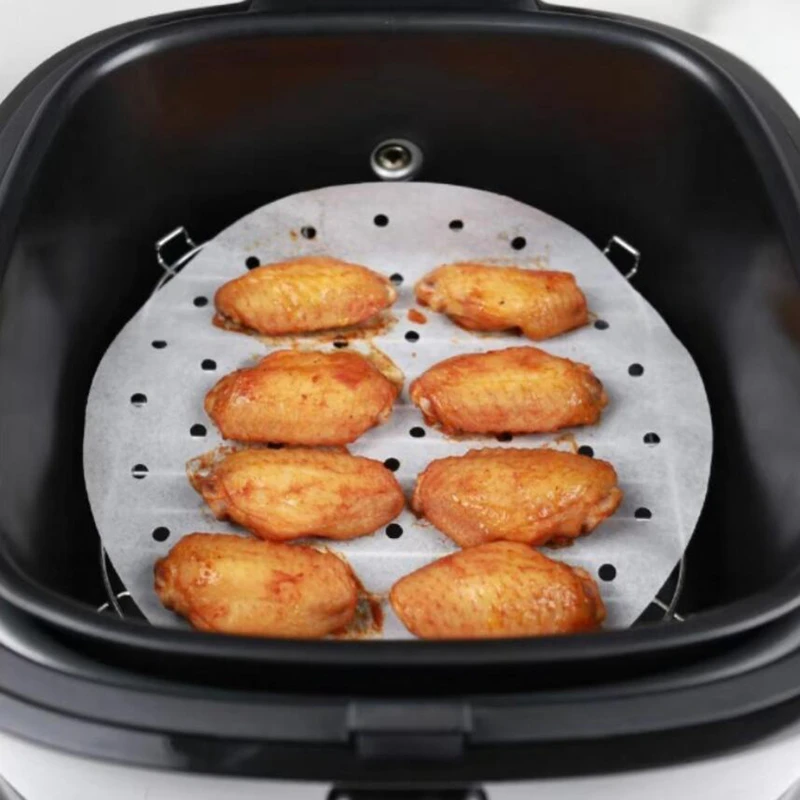 18cm Airfryer Accessories 100pcs/set Air Fryer Paper Non Stick OilPaper for Pizza BBQ Maker Cookie Oven Air Fryer Pads air fryer accessories disposable air fryer paper