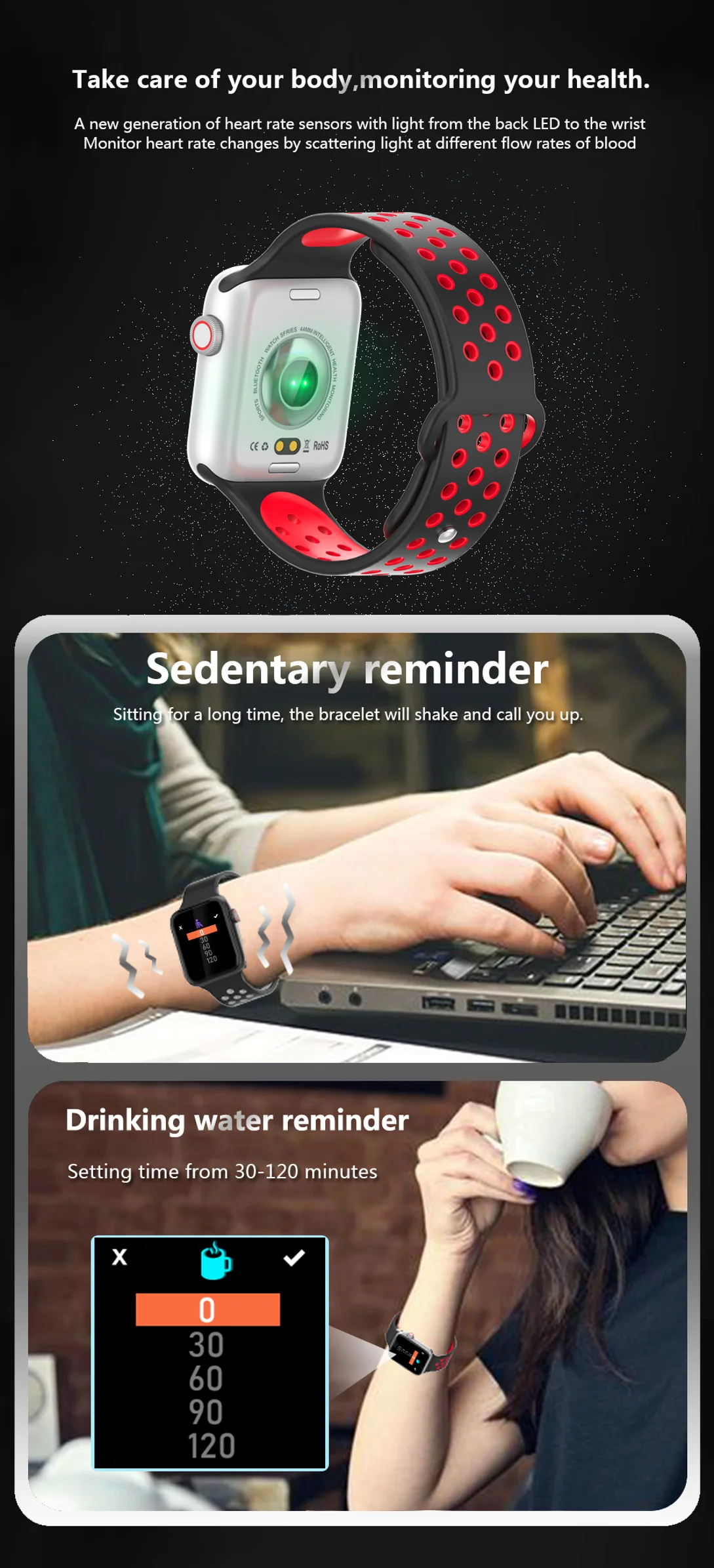 LEMFO Смарт часы Полный сенсорный экран для сердечного ритма шагомер сообщение напоминание телефон часы для мужчин женщин для Apple Android телефон