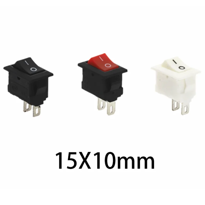 KCD11 черный красный и белая кнопка переключатель 15x10 мм SPST 2Pin 3A 250V оснастки