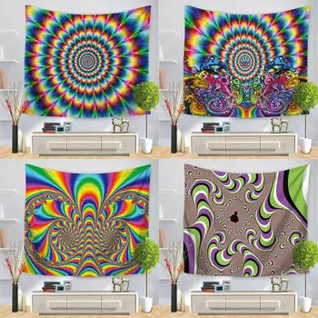 

Hippie Geometric Swirl Psychedelic Mandala Tapestry Wall Carpet Hippie Bohemian Boho Decor Wall Hanging Blanket Beach Yoga Shawl