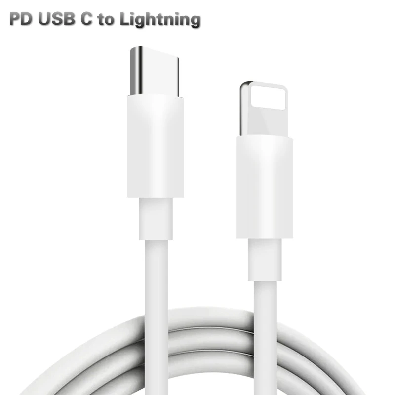 PD кабель для быстрой зарядки USB C Lightning для iPhone 11 8 pin to type C 3A быстрое зарядное устройство для type C Lightning Macbook to phone - Цвет: White