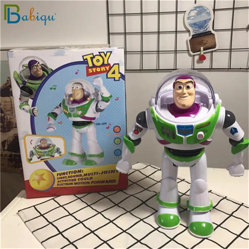 30cm Toy Story 4 Electronic Talking Buzz Lightyear Walkable PVC Action Figure Model Doll Christmas Birthday Gift for Kid Baby