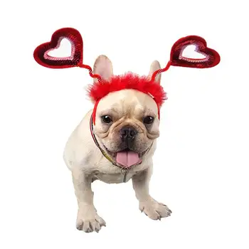 

1pc Pet Headdress Beautiful Heart Fashion Funny Valentine's Day Dog Hair Band Hair Accessories Cat Hair Hoop