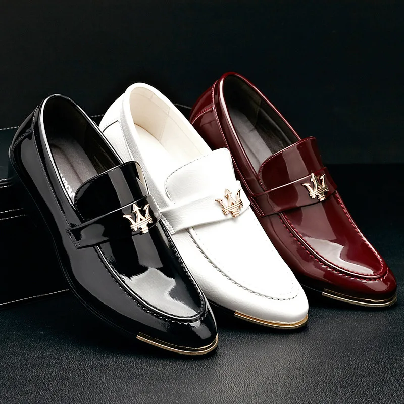 

2019 New Style Men Business Casual Leather Shoes England Bright Skin Pointed-Toe MEN'S SHOES Fashion Marriage Trendy Shoes