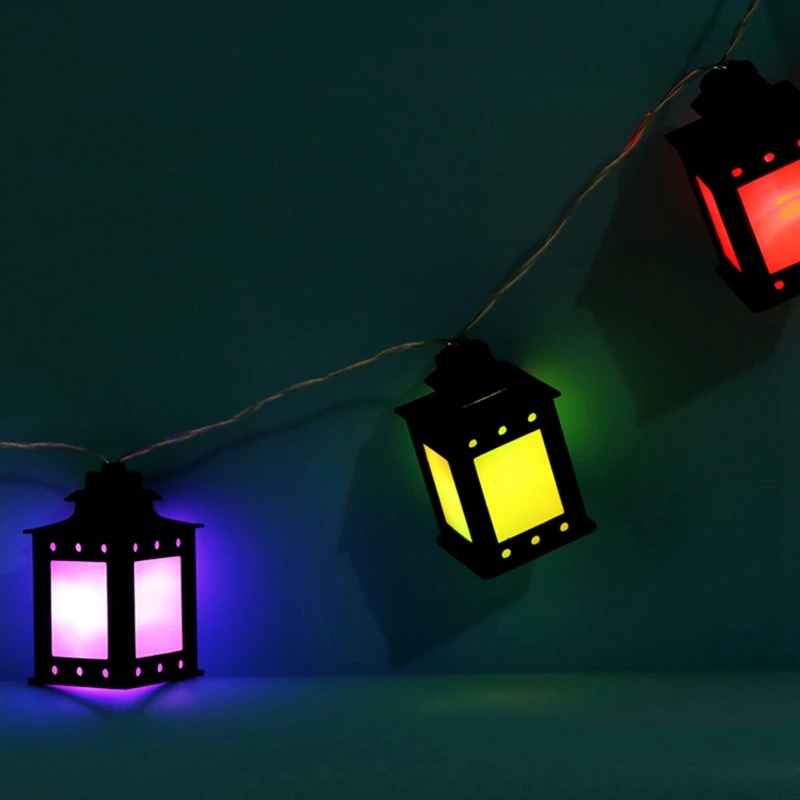  165cm Ramadan Festival Decor Colorful Box Lamps Warm String Led Light Muslim Islam Eid Lantern Part - 4000309062964