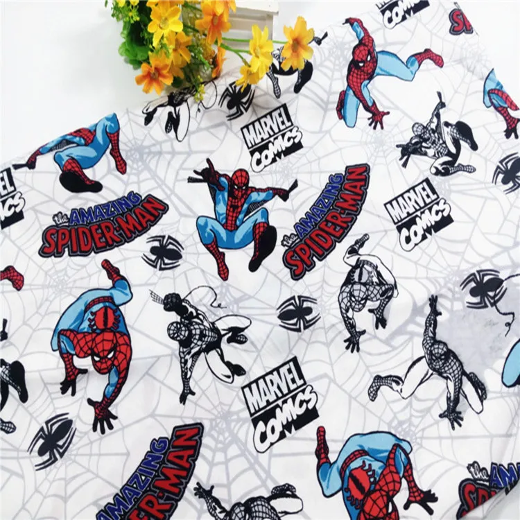 140 см ширина Marvel Comics Amazing Spiderman серая хлопковая ткань для мальчика одежда домашнее постельное белье набор наволочки DIY-BK601