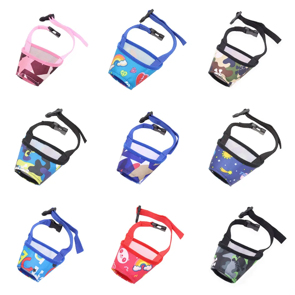 Dog Muzzle to Anti Biting Barking Chewing Adjustable Soft Polyester Pet Muzzles for Small Medium Large Dogs Printed Puppy Muzzle