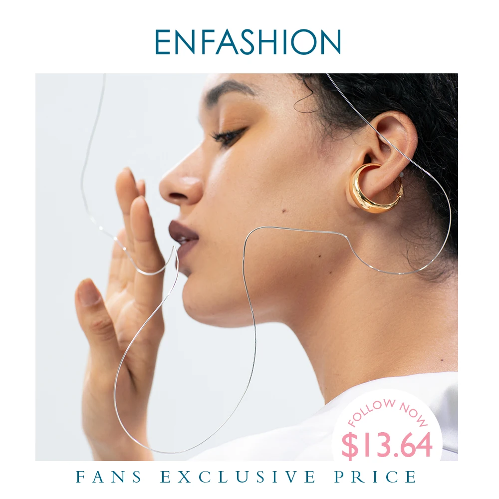 ENFASHION простые круглые серьги с манжетами для женщин золотые панковские геометрические без пирсинга