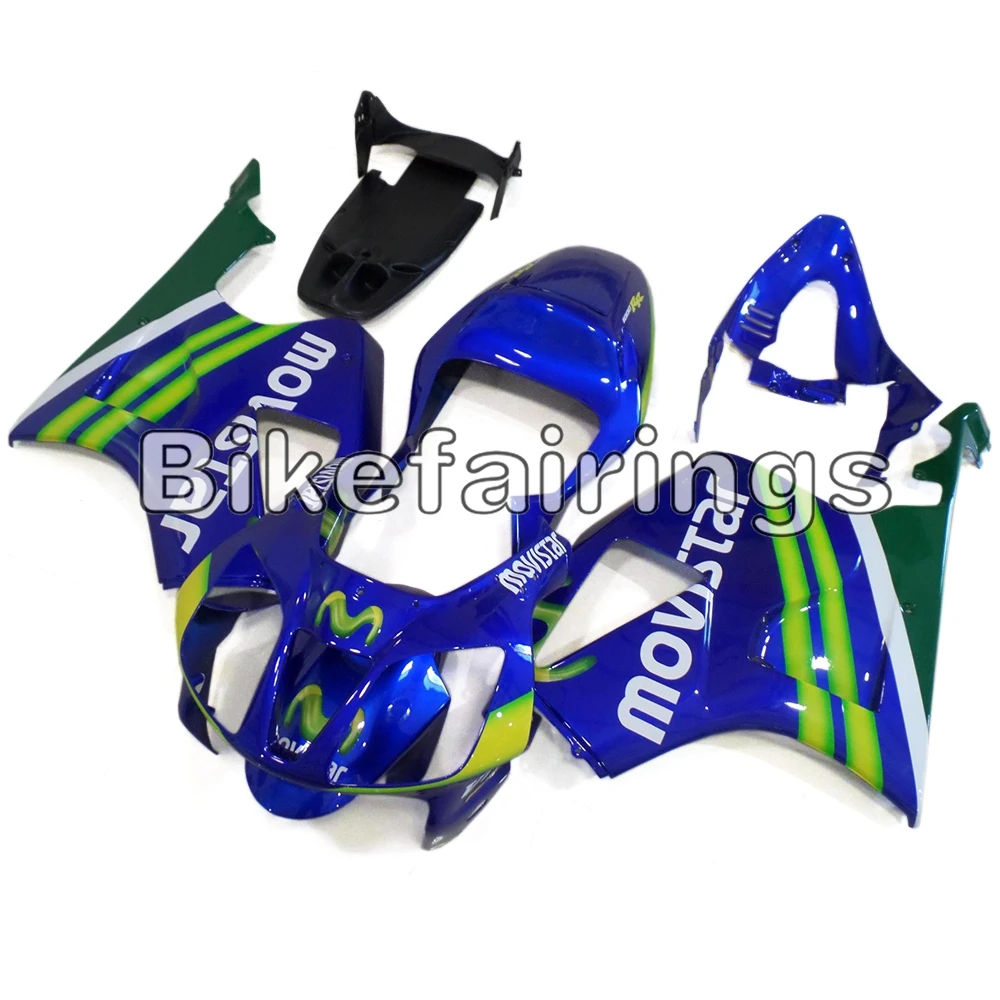 Мотоцикл Полный обтекатели для Honda VTR1000 2000 2001 2002 2003 ABS пластик Кузов Movistar глянец синий зеленый ковбочки