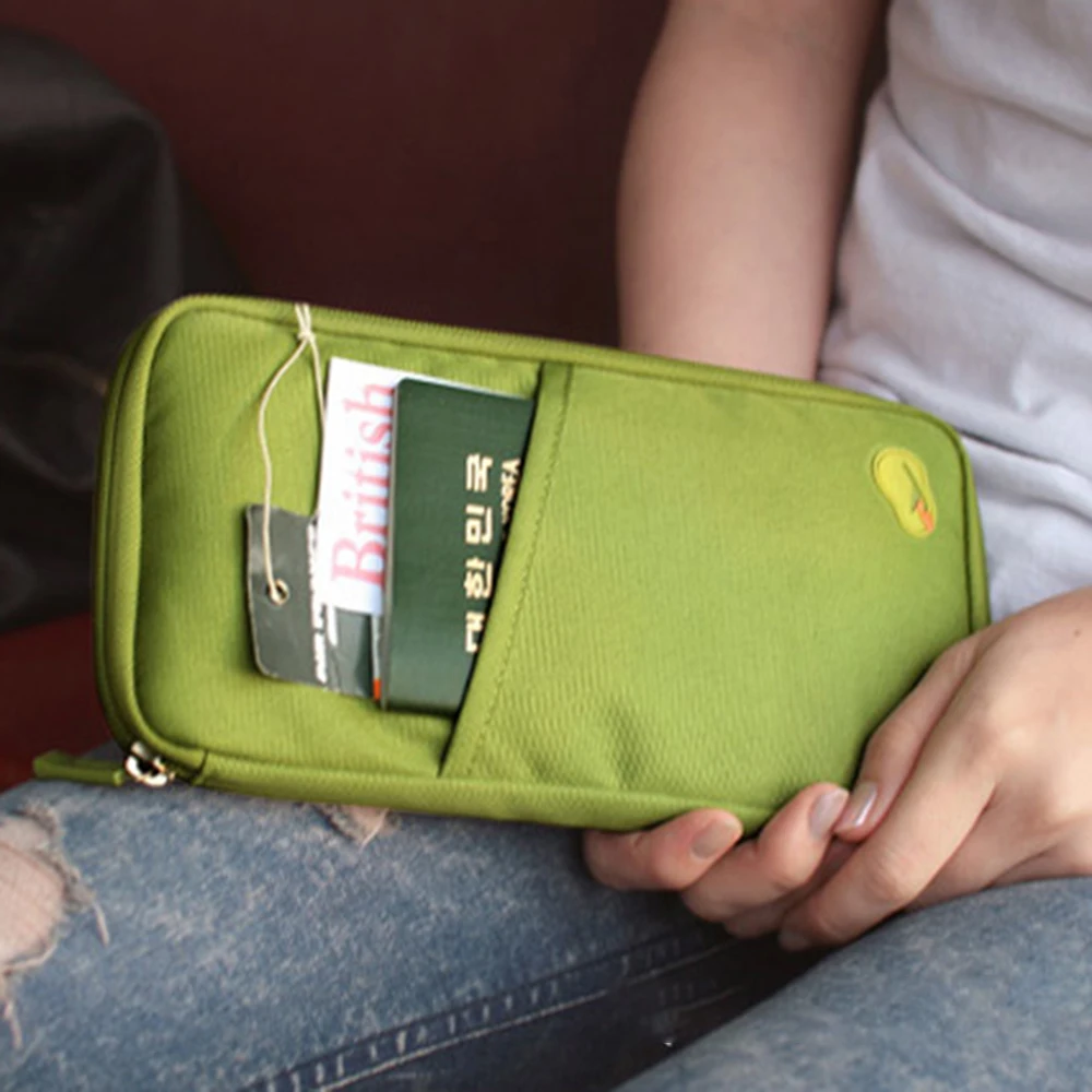 

Puimentiua Travel Storage Passport Cover Organizer Clutch Money Bag Multifunction Credit ID Card Holders Cash Wallet Card Holder