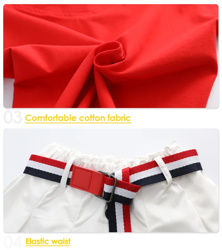 Summer New T-Shirt Clothing Set Short Skirt Girls Summer Clothing Two Piece Skirt Set