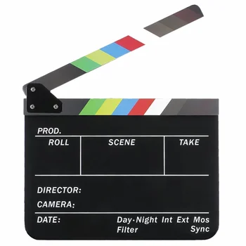 

Dry Erase Director's Film Movie Clapboard Cut Action Scene Clapper Board Slate with Colorful Sticks