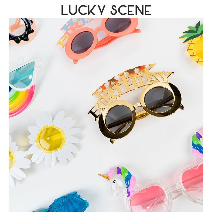 Plastic Material Funny Birthday Plastic Party Glasses Photo Booth Props Glasses Summer Party Supplies Kids Favors S01058 Party Photo Props Funny Sunglasses