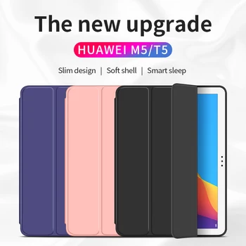 

Smart Sleep Case for Huawei MediaPad M5 lite 10.1/8.0 PU Leather Folding Stand Tablet Flip Shell for MediaPad T5 10.1/8.0 inch