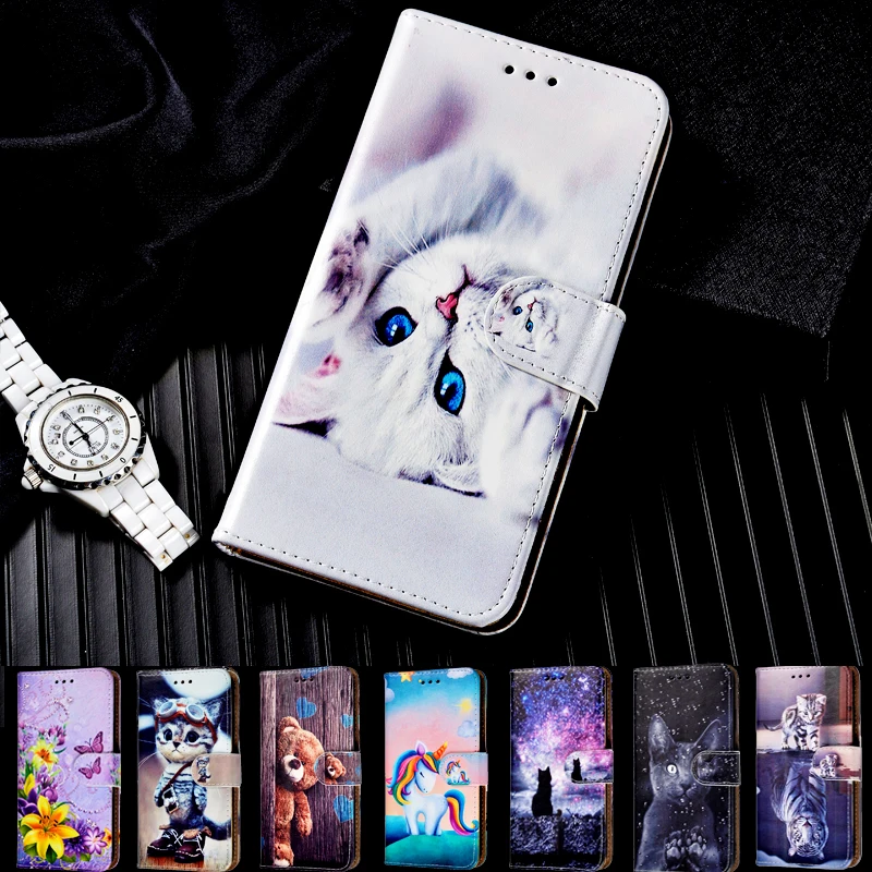 Кожаный чехол для Huawei P40 Lite E Pro Mate 20 P20 P30 P Smart 2019 Honor 7A 9 10 Y5 Y6 2018 чехол-книжка с