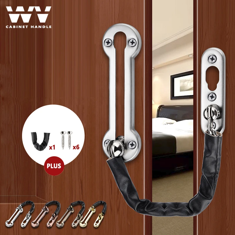 WV Anti-Theftสแตนเลสโรงแรมโซ่ประตูสลักความปลอดภัยSecurity Lock Limiterเครื่องมือฮาร์ดแวร์สำหรับHomeประตู 1