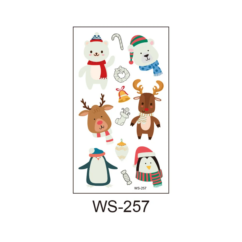 1 лист светящаяся детская Временная тату-наклейка поддельная Рождественская вспышка Водонепроницаемая модная маленькая боди-арт для детей