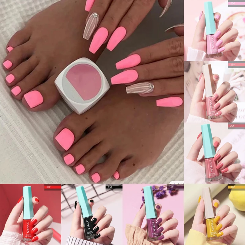 

10ml Long Nail Polish Quick-drying Waterproof Lasting Does Not Fade 20-color Black White Yellow Transparent Sequins Nail Polish