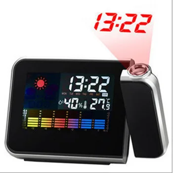 

Creative Fashion Alarm Clock LED Electronic Clock Weather Weather Forecast Projection Clock Digital Antique Style Plastic Needle