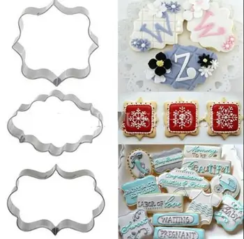 

Fondant Biscuit Stainless Steel Glasses Frame Cutter DIY Meringue Decorating Cookie Cutter 3-Piece Set Frame Mould
