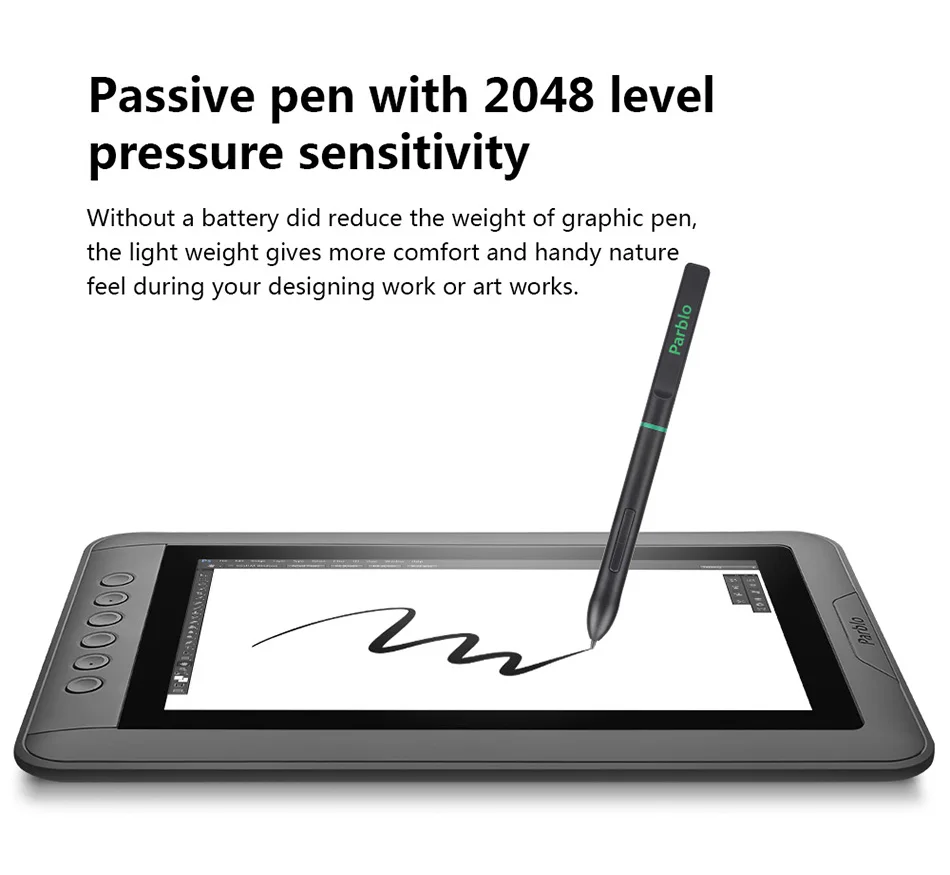 Parblo Mast10 10," графический планшет Рисование монитор ж/6 клавиш+ безбатарейная пассивная ручка+ usb type C кабель для Mac Windows