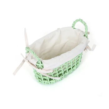 

Wicker Basket Oval Shaped Green Color