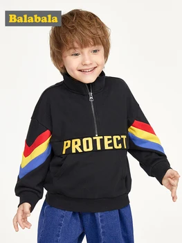 

Balabala Children clothing boy T-shirt children's sweater jacket baby jacket 2019 new autumn collar collar wind