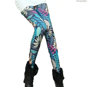 

Women Fitness Pants Elasticity Floral Printed Legging Printing Leggins Plus size Legging High Quality Legging fashion