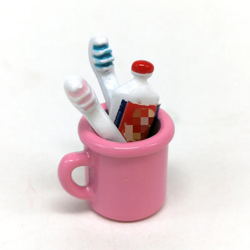 Милый кукольный домик Миниатюрный Мини на присоске для зубной пасты Зубная щетка для 1/6 1/12 кукольная мебель, аксессуары Игрушка
