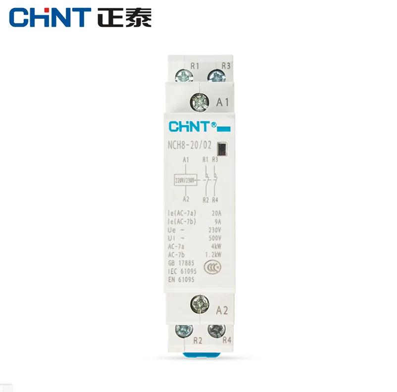 

CHINT NCH8-20 Modular AC household Contactor 220V 230V AC 20A 1NO 1NC 2NO 2NC