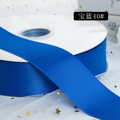 Kewgarden тканевая лента для упаковки Grosgrain ленты 1," 38 мм DIY цветок волос бант в качестве аксессуара вручную изготовленная лента 100 ярдов - Цвет: Синий