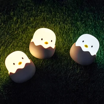 

Adjustable Eggshell Silicone Lamp Cartoon Bedroom Night Light Brightness for Household Living Room Accessories