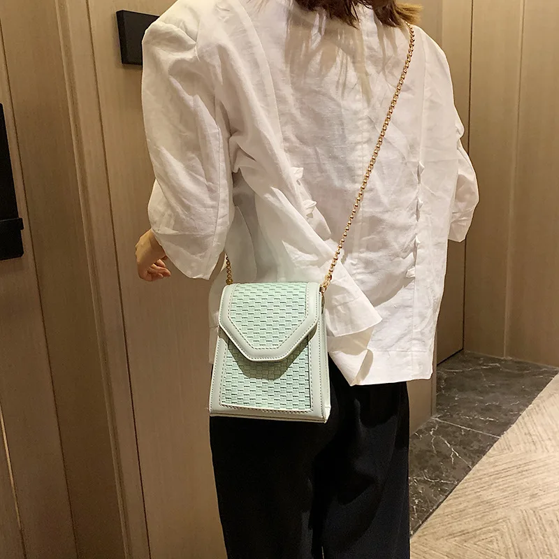 

2019 Summer New Style Bag Women's Korean-style WOMEN'S Bag Shoulder Bag with Chain Woven Bag Fashion INS Shoulder Bag