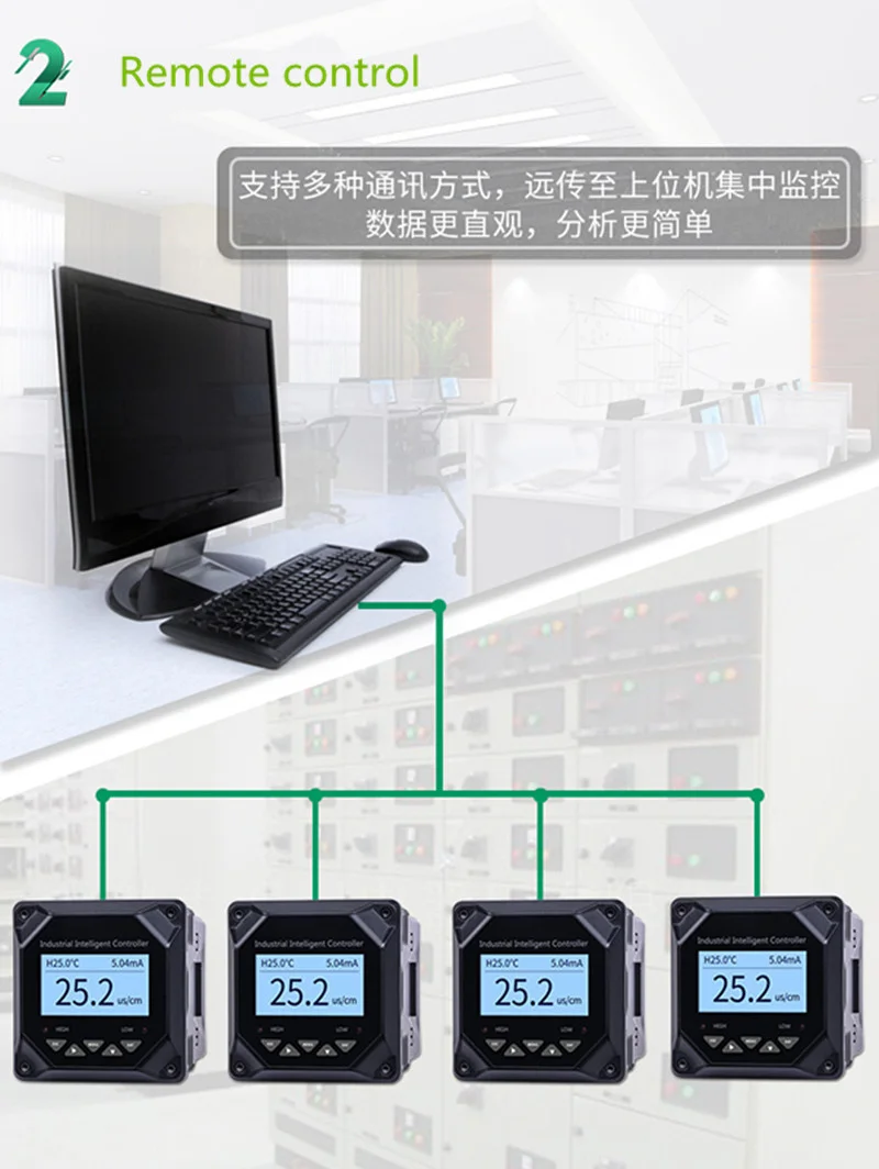 TDS Electrode Probe 485 Communication Pure Water Conductivity Tester Analyzers 0-20/0-200/0-2000 uS/cm