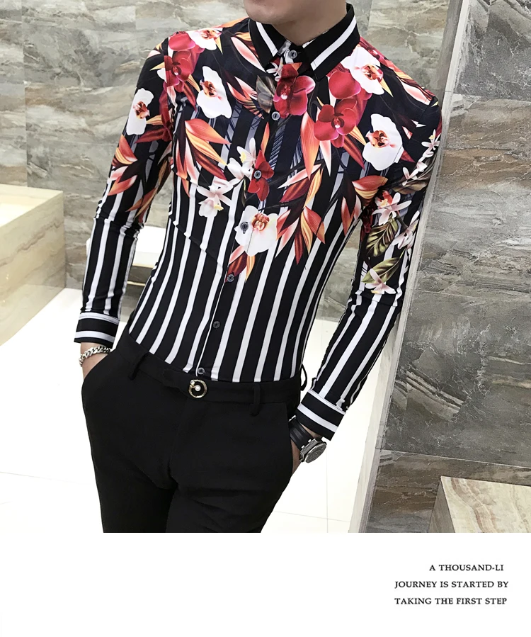 Новая мужская рубашка британский стиль мужские повседневные рубашки Slim Fit высококачественные мужские рубашки в цветах полосатая блуза с длинными рукавами Homme 3XL