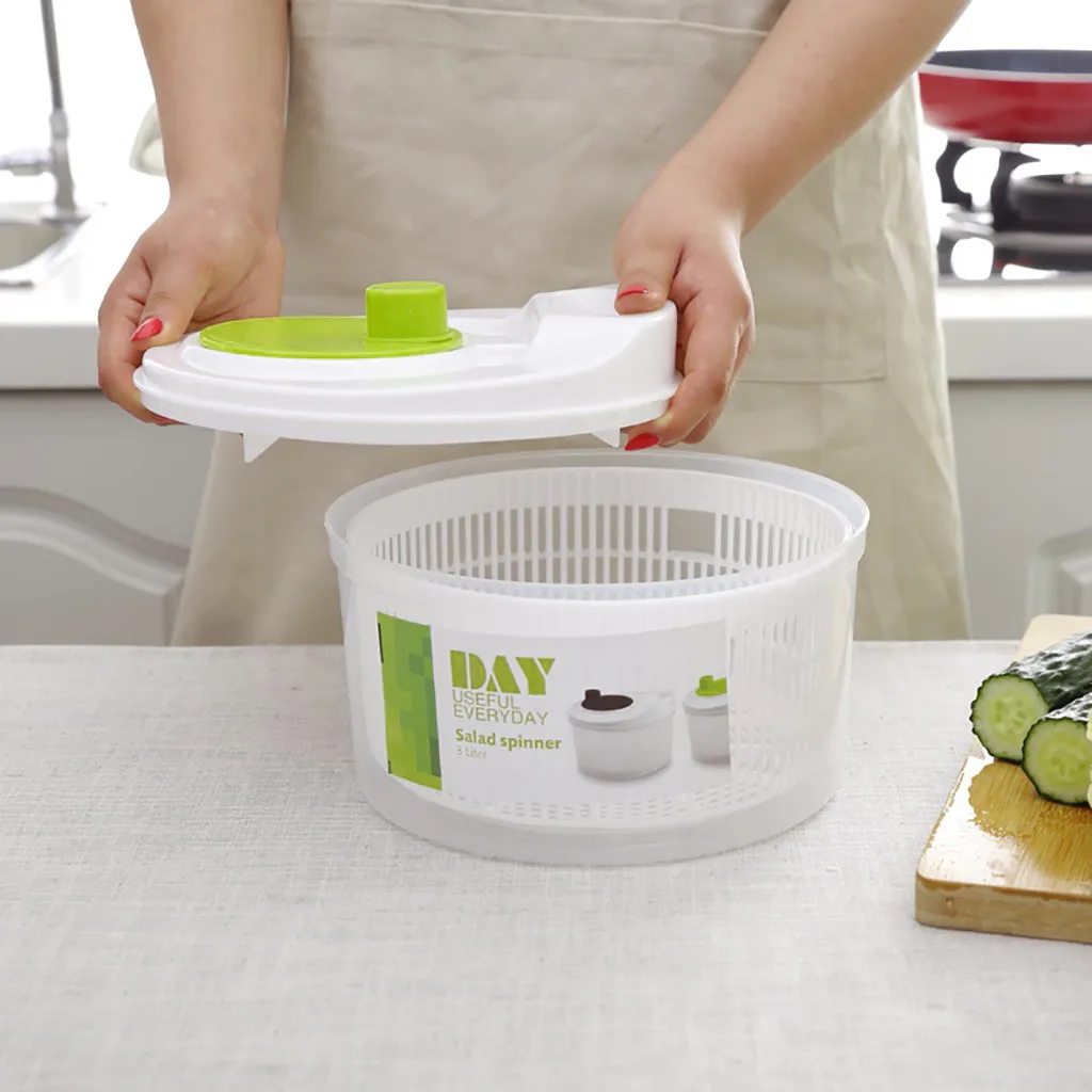 Salad Spinner Lettuce Green Washer Dryer Drain Crisper Strainer for Washing Drying Leafy Fruit Vegetable Kitchen Accessory#s |