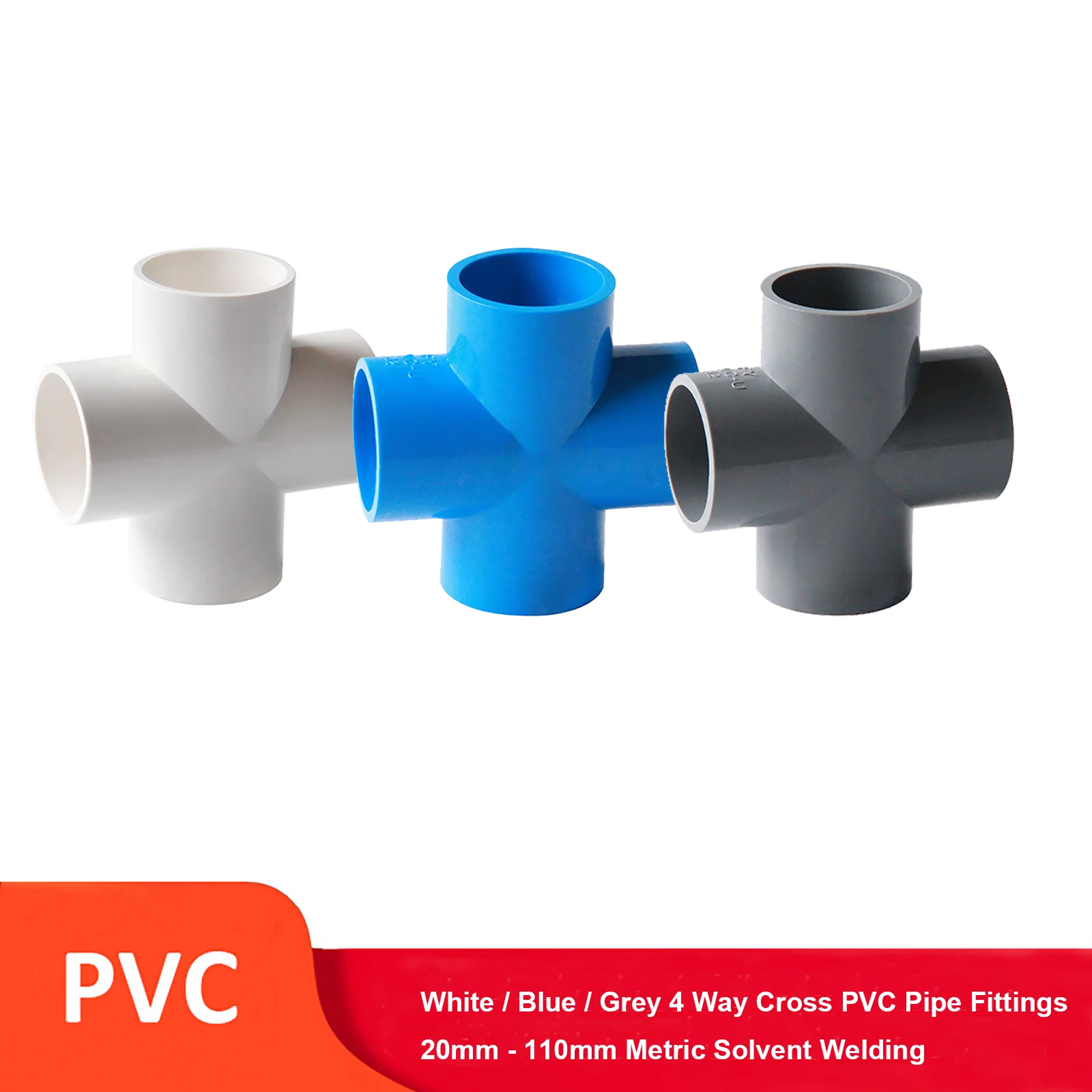 Metric 20-75mm PVC Pipe Union Connector Solvent Weld Pressure Pipe Fittings 