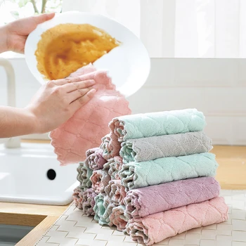 

Water Absorbing Dish Cloth Thickening Wipe Scouring Cloth Kitchen Oil-Free Lint Cleaning Tools
