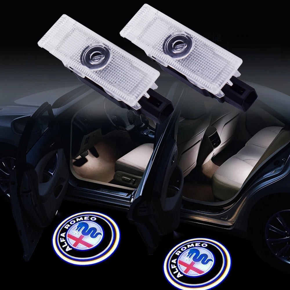 

LED Car Welcome laser Light Door Logo Courtesy Projector Light For Alfa Romeo Giulietta Mito Stelvio Giulia 159 Spider Brera