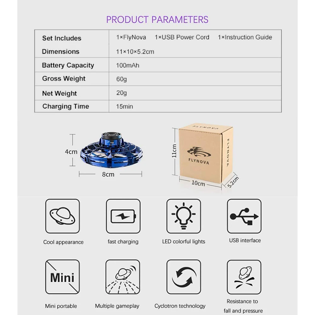 Pantaya самый навороченный Летающий Спиннер игрушки Дроны для детей и взрослых usb зарядка Мини UFO вращающийся на 360 ° сверкающий RGB светодиодный светильник
