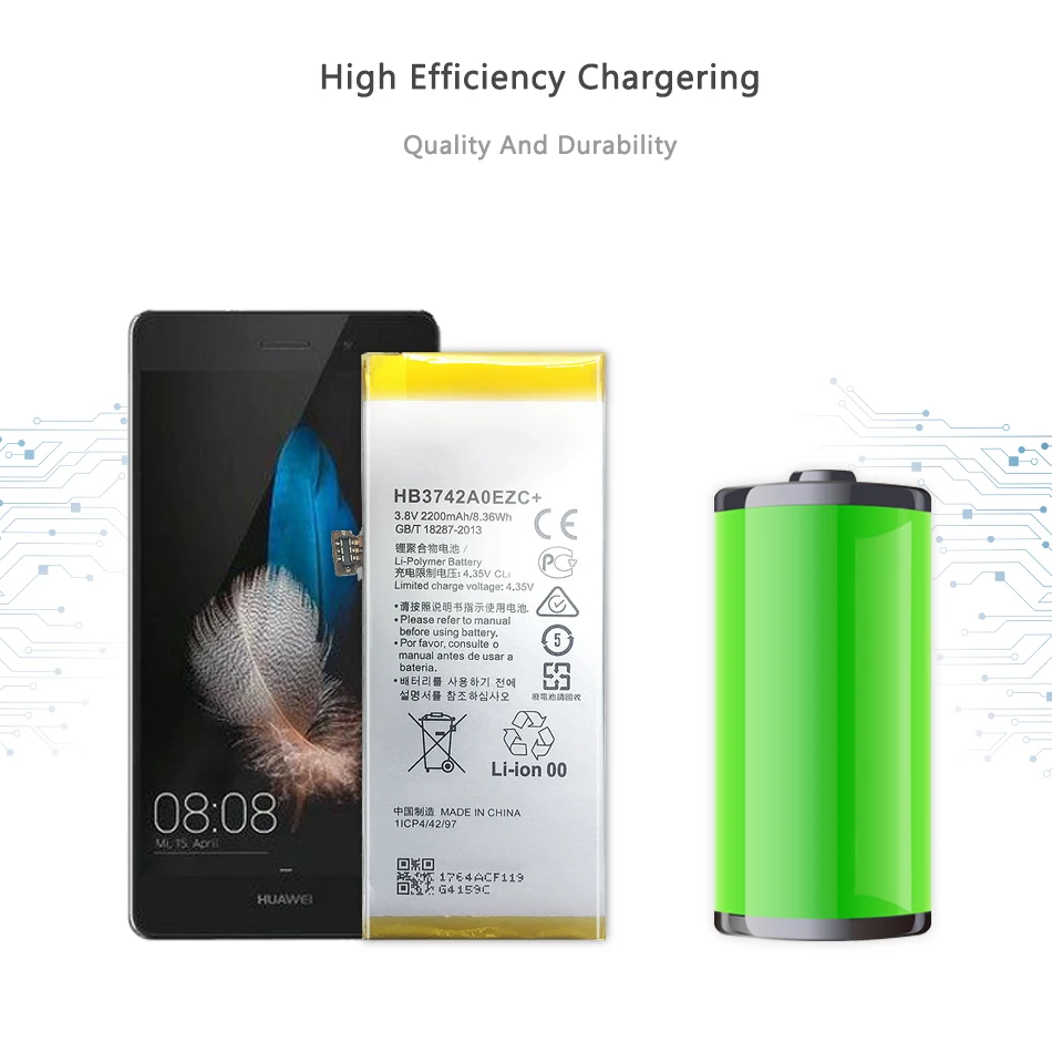 Ykaiserin 2200 мАч hb3742a0ezc+ аккумулятор для huawei p8 lite ale-l21 l23 l02 l04 сменная аккумуляторная батарея