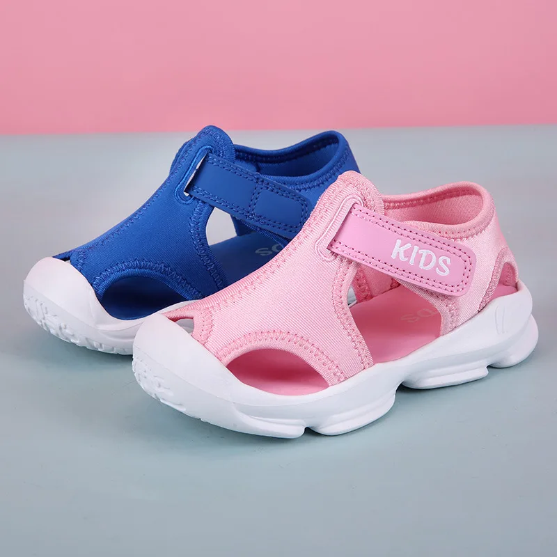 

2019 Summer New Style Korean-style Children Solid Color Velcro Sandals Small CHILDREN'S Casual Men And Women CHILDREN'S Shoes Cl